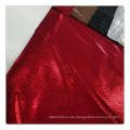 Shining Red Fashion Dress Polyfaserbeschichtung auf Stoff glänzend Nylon Stoff gestrickt Sommerstoffe